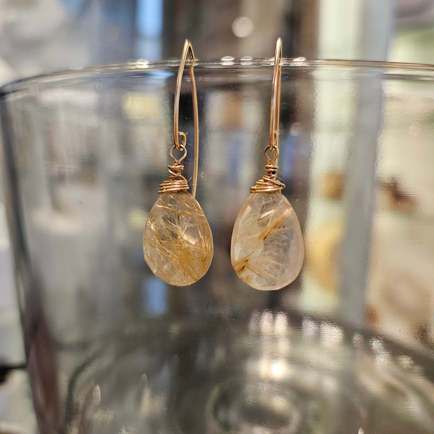 Rutilated Quartz Drop Earrings