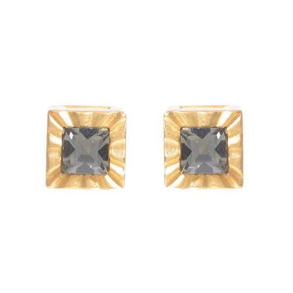 Ruffle Square Studs