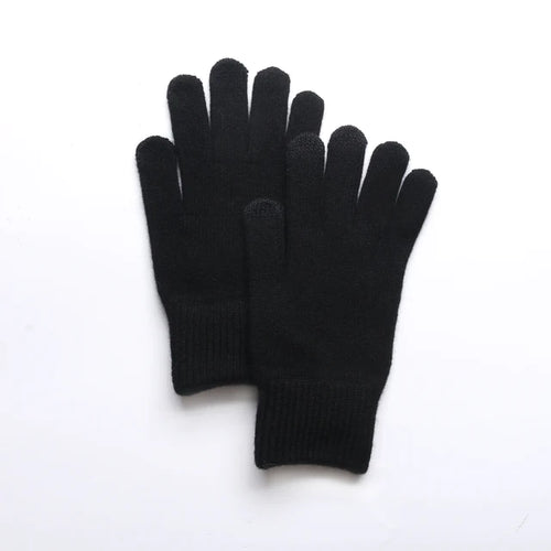 Merino Touchscreen Gloves in Black