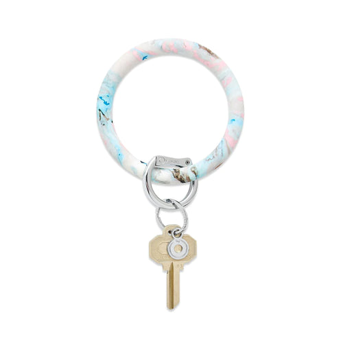Big O Key Ring in Silicone in Pastel Marble