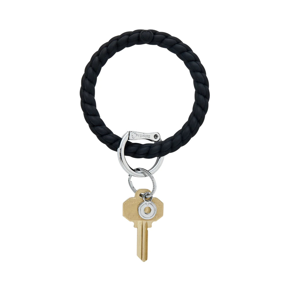 Big O Silicone Key Ring in Black Braided