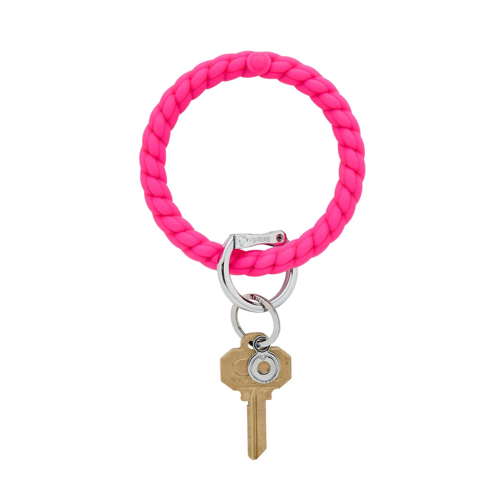 Big O Silicone Key Ring in Tickled Pink Braided
