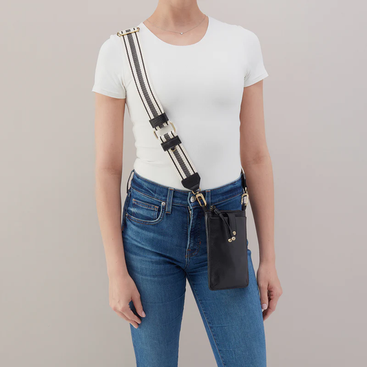 Cass Phone Crossbody in Black