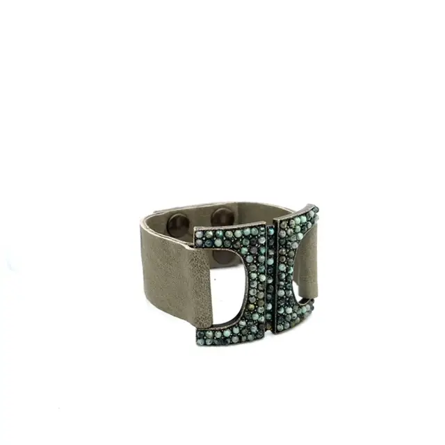Open Square Bracelet in African Turquoise