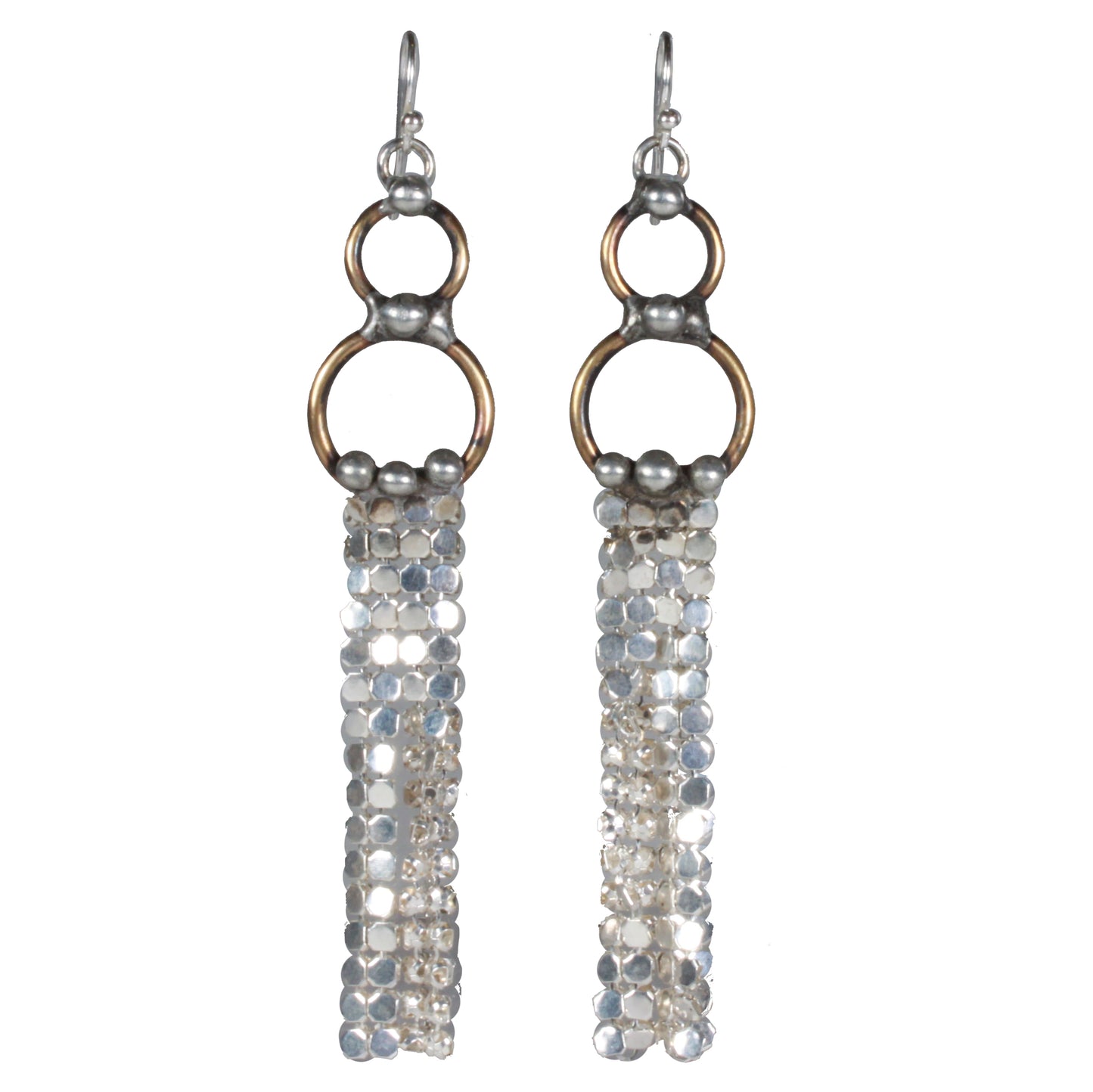 E-703 mesh dangle earrings