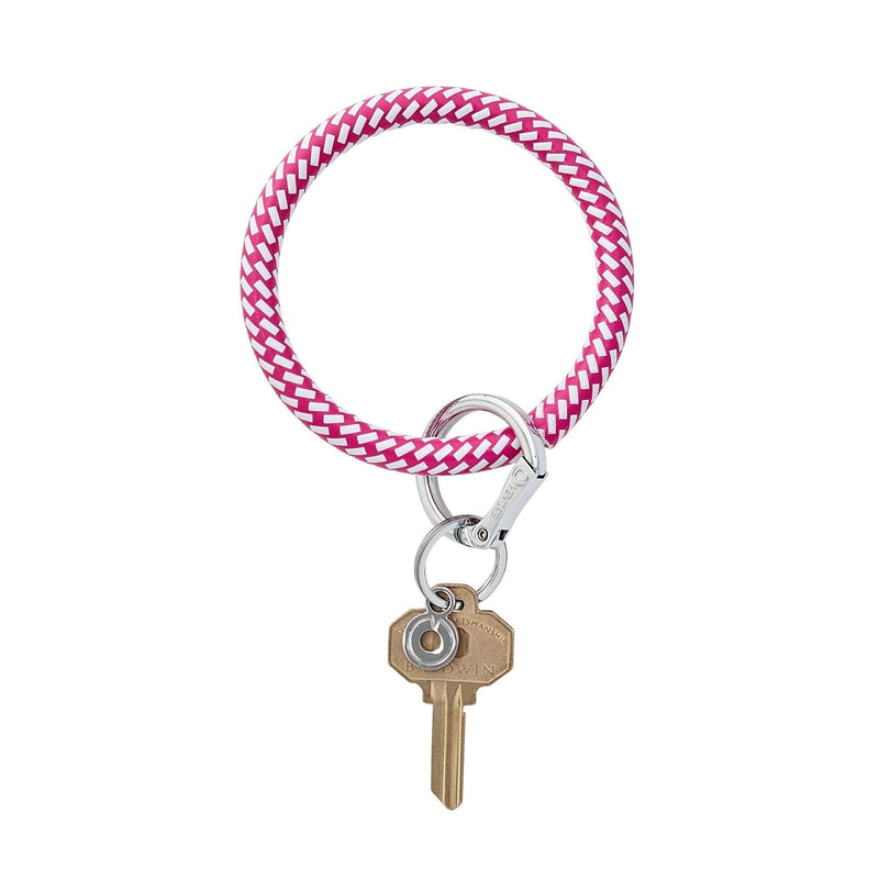 Big O Leather Key Ring in Tickled Pink Riviera