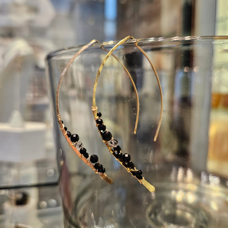 Onyx Pull Through Earrings