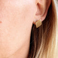 Hollowed Square Stud Earrings