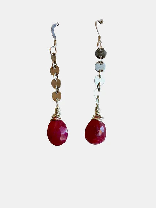 Ruby Chain Earrings