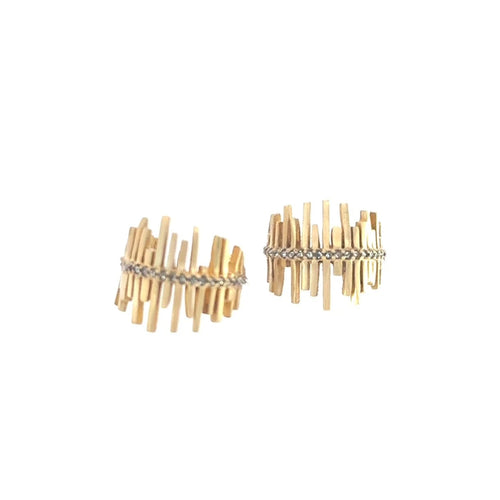 Skyline Huggie in Brass