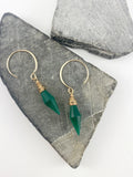 Green Onyx Gold Drop Earrings