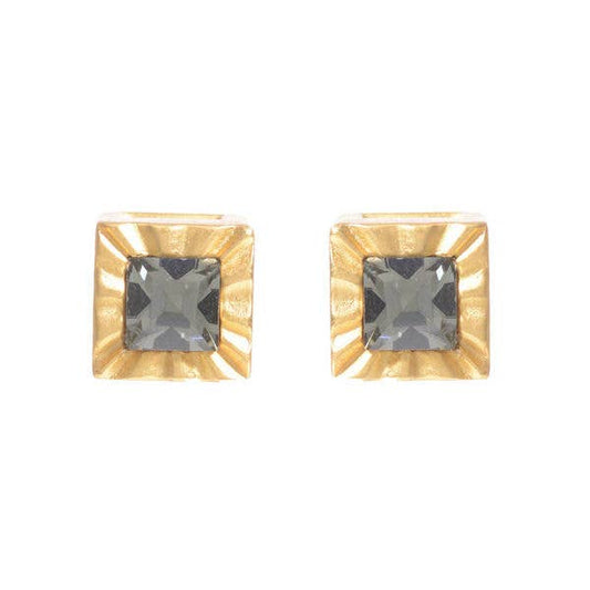 Ruffle Square Studs