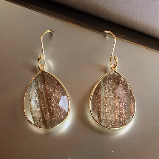 Sunstone Drop Earrings