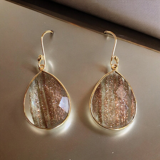 Sunstone Drop Earrings