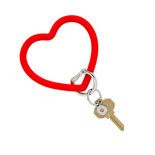 Silicone Heart Key Ring in Cherry on Top