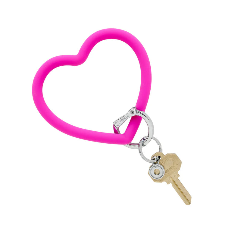 Silicone Heart Key Ring in Orchid Pink