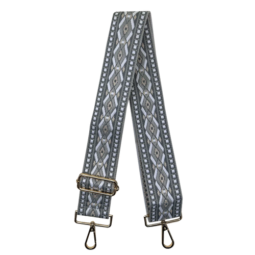 Mix & Match Bag Strap in Grey Double Diamond