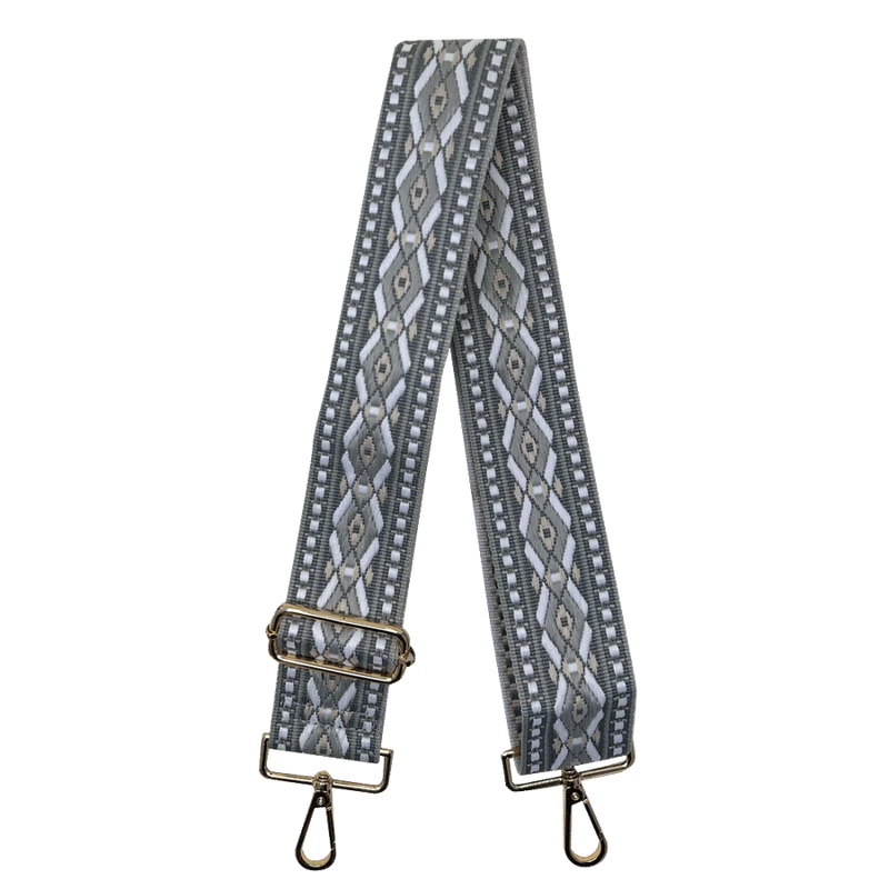 Mix & Match Bag Strap in Grey Double Diamond