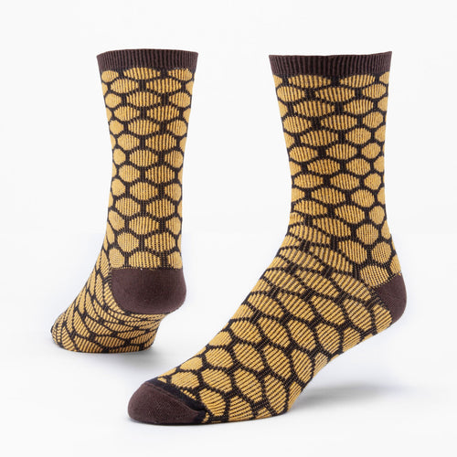 Bee Keeper Dress Socks in Honey/Black