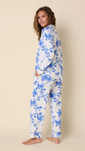 Pima Knit Long-Sleeved Pajama in Bluebird Blossom