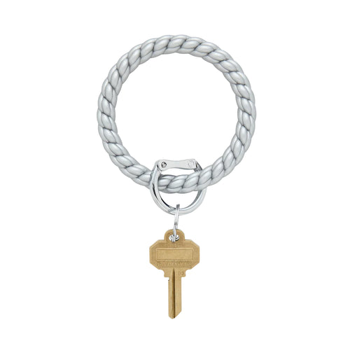 Big O Silicone Key Ring in Silver Braided