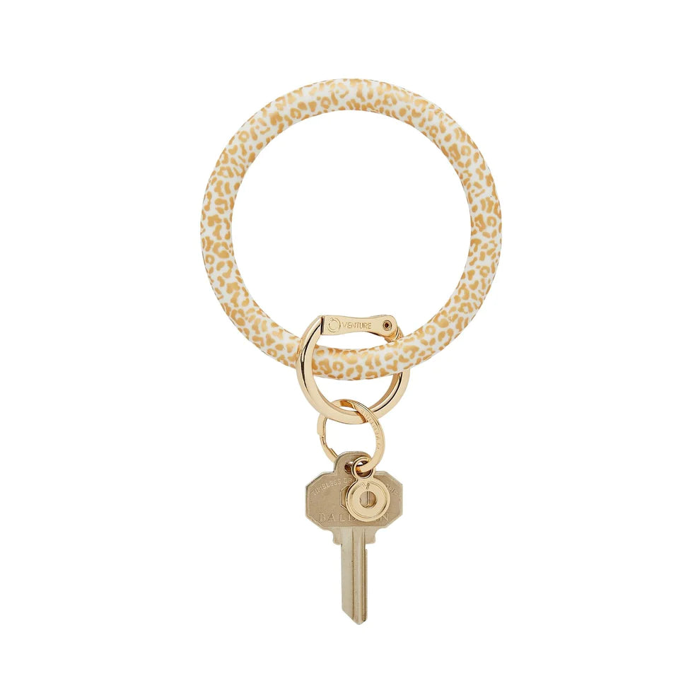Big O Silicone Key Ring in Gold Cheetah