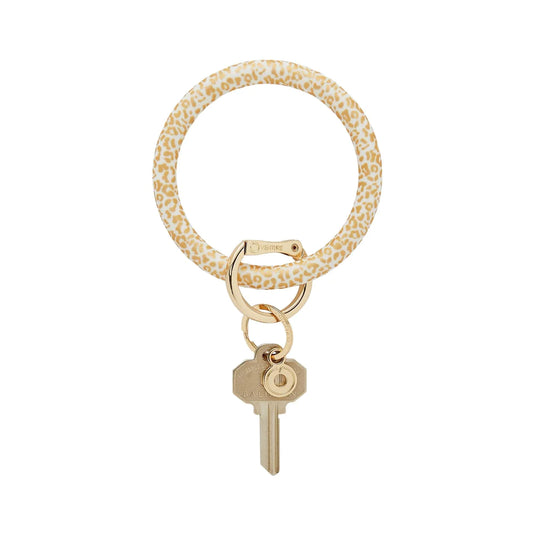 Big O Silicone Key Ring in Gold Cheetah