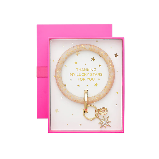 Gift-Ready Silicone Key Ring in Gold Rush Confetti