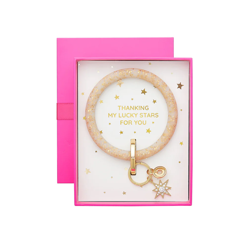 Gift-Ready Silicone Key Ring in Gold Rush Confetti