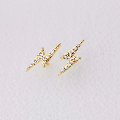 Mini Lightning Bolt Stud Earrings