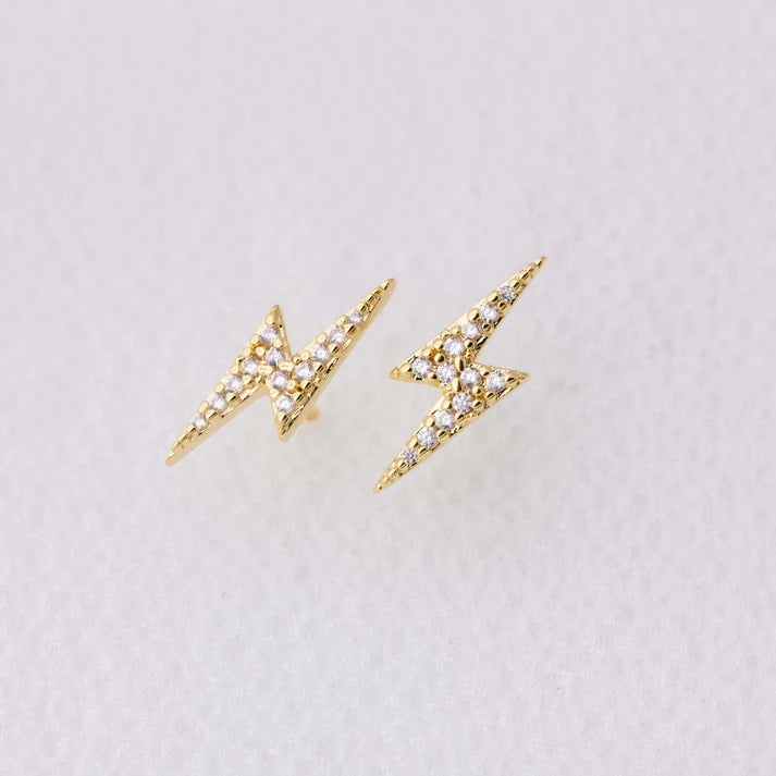 Mini Lightning Bolt Stud Earrings