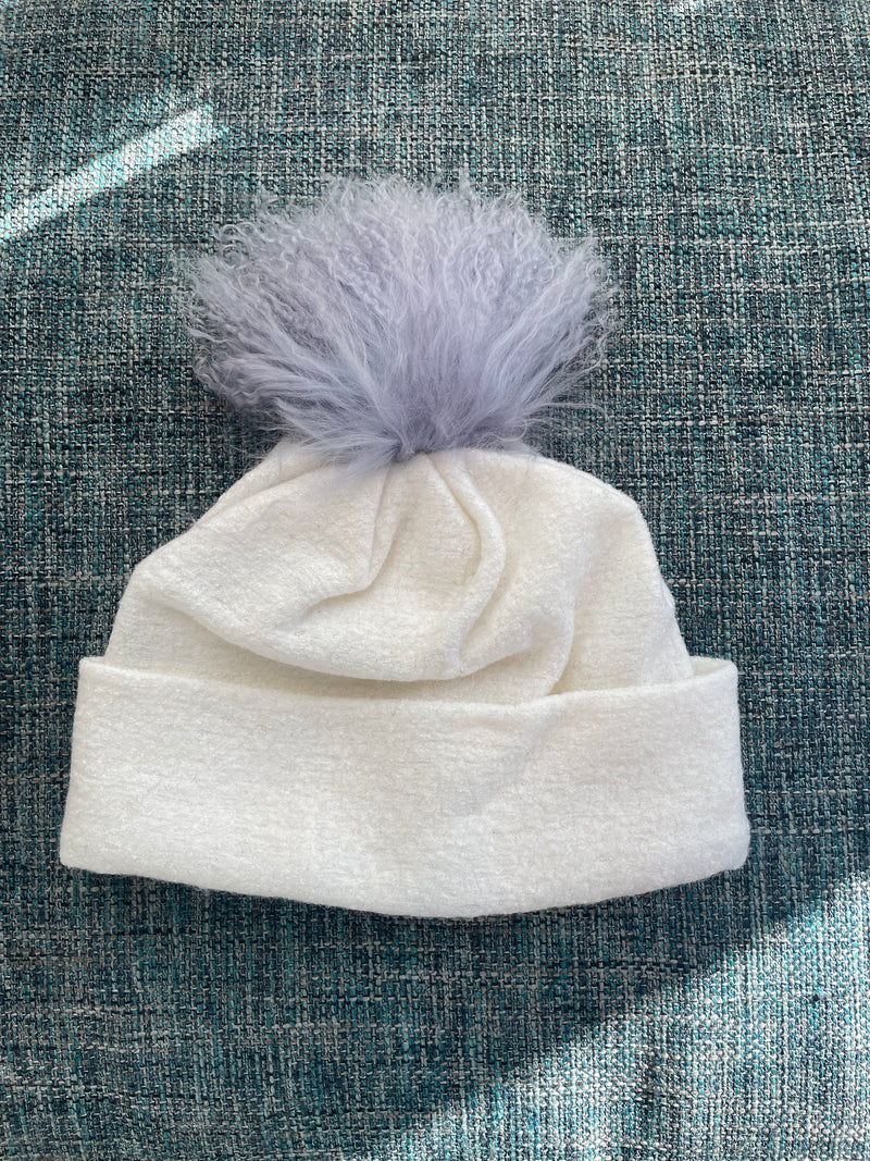 Aura Beanie in Pearl/Lilac