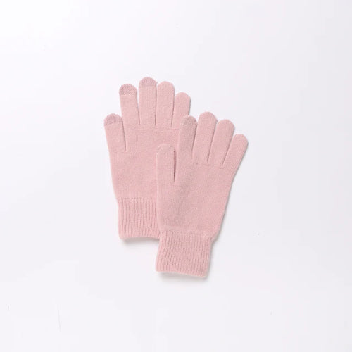 Merino Touchscreen Gloves in Pink