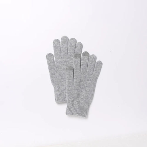 Merino Touchscreen Gloves in Grey