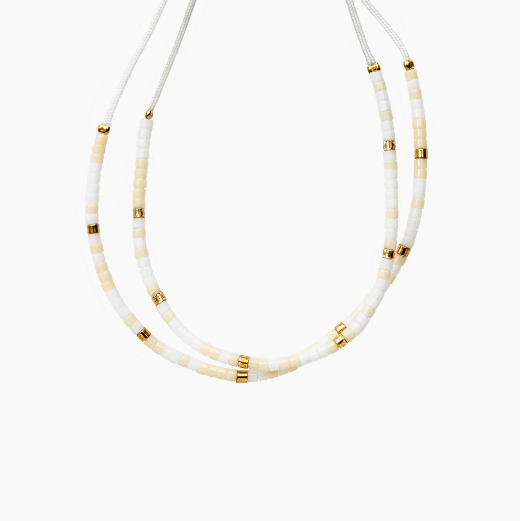 Friendship Bracelet Set in White