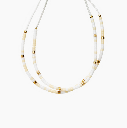 Friendship Bracelet Set in White