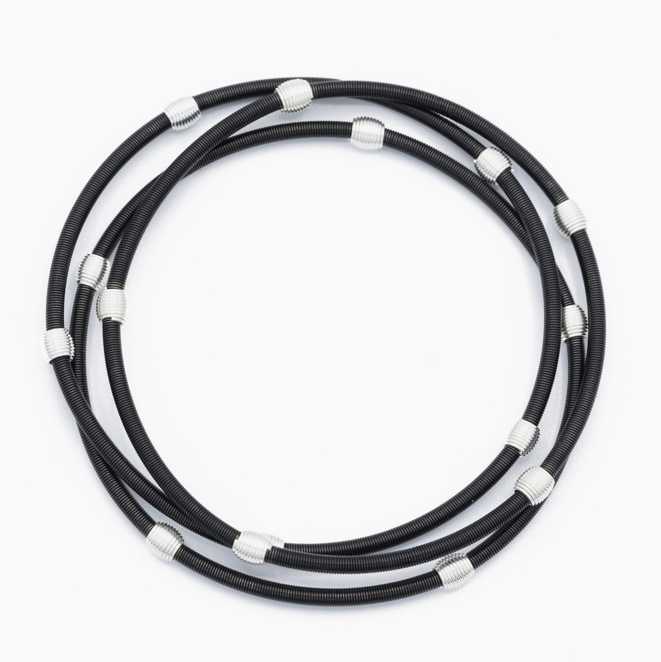 Dia Bracelet Set in Matte Black/Silver