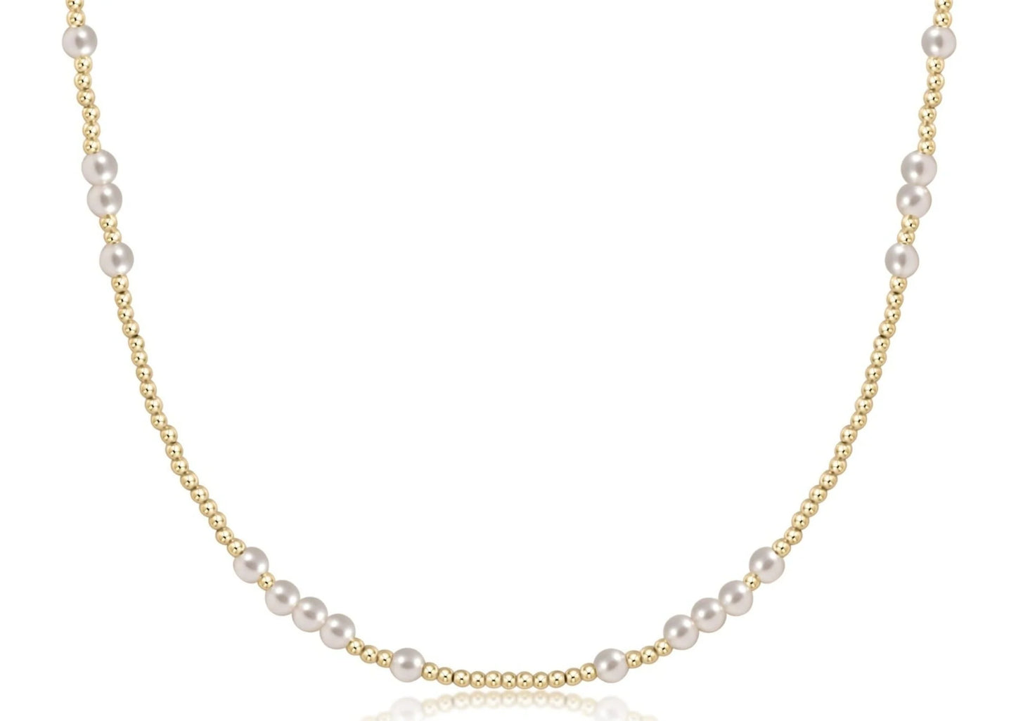 15" Choker Beaded - Hope Unwritten Pearl 4mm