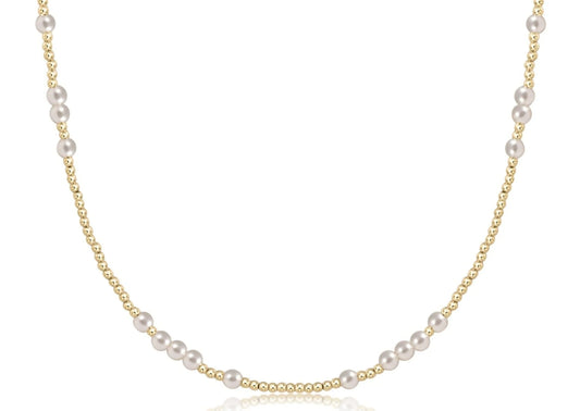 15" Choker Beaded - Hope Unwritten Pearl 4mm