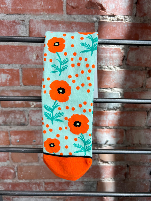 Crew Socks in Poppy & Dot