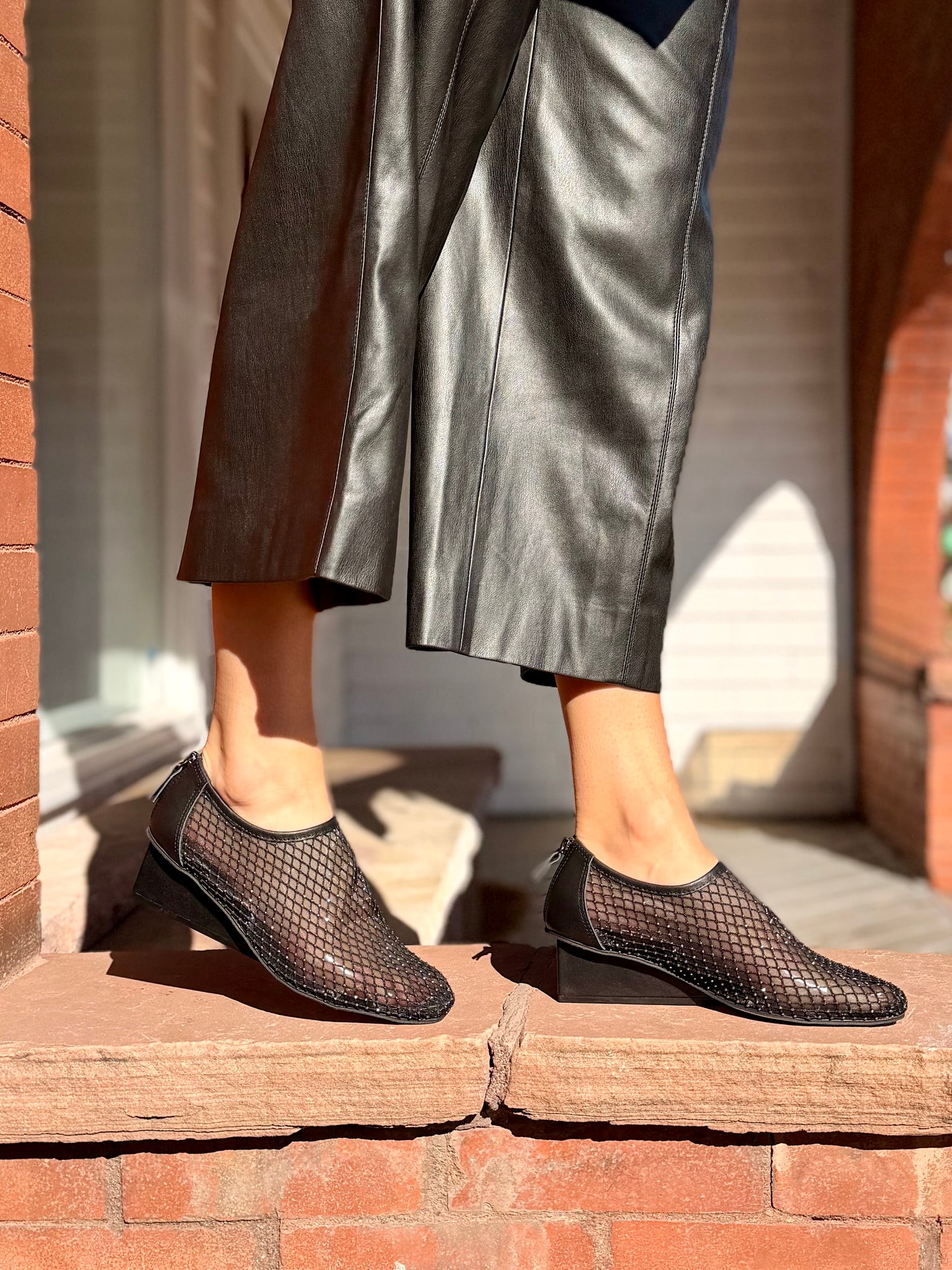 Stunning Mesh Wedge in Black