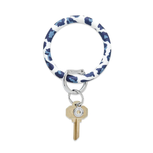 Big O Silicone Key Ring in Navy Leopard