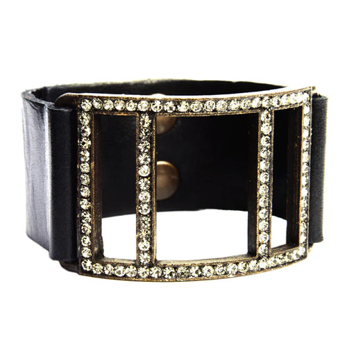 Open Crystal Lined Square Bracelet