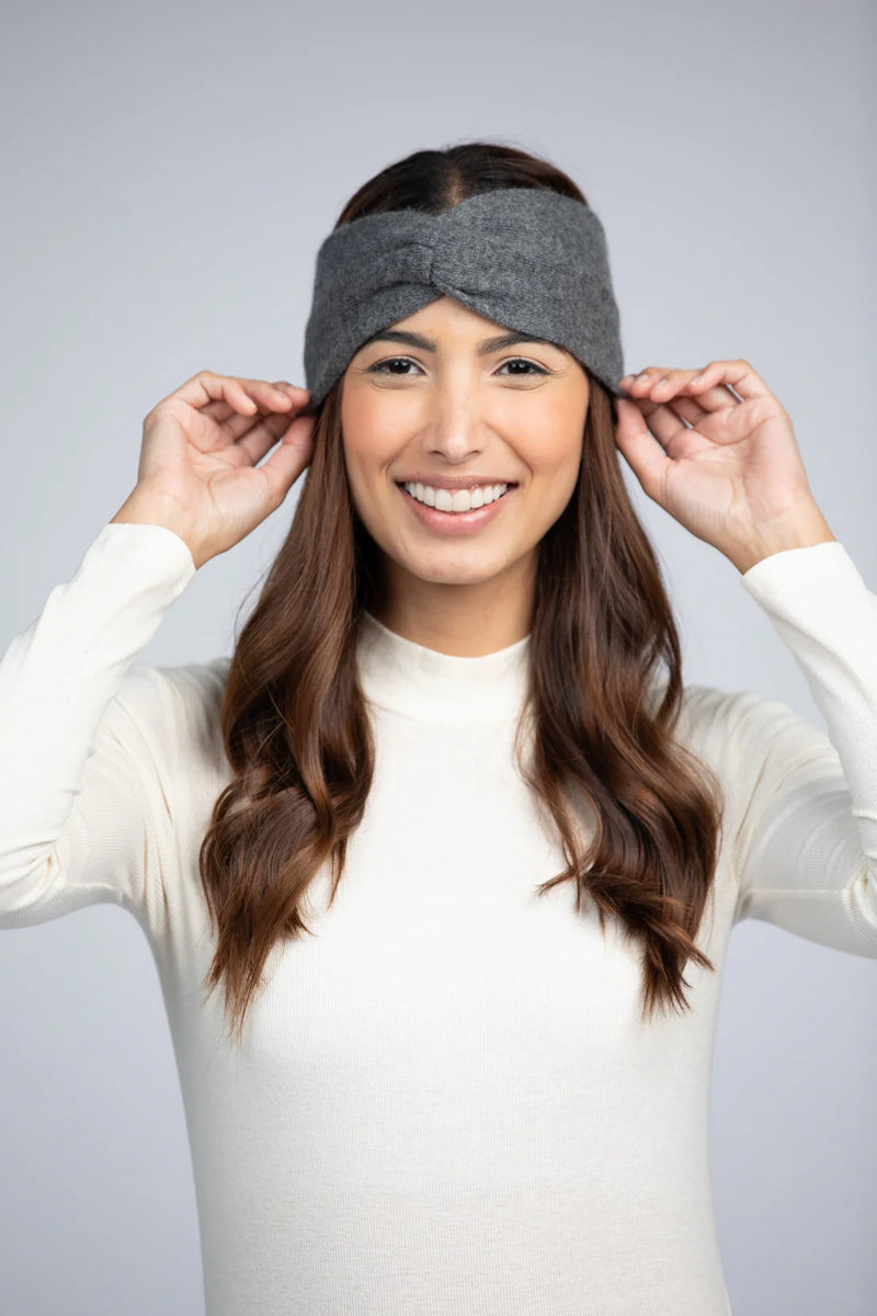 Cashmere Headband in Dark Grey