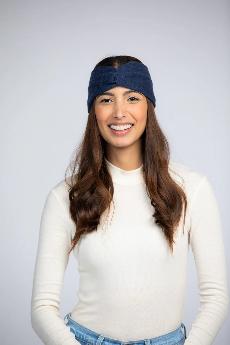 Cashmere Headband in Denim Blue