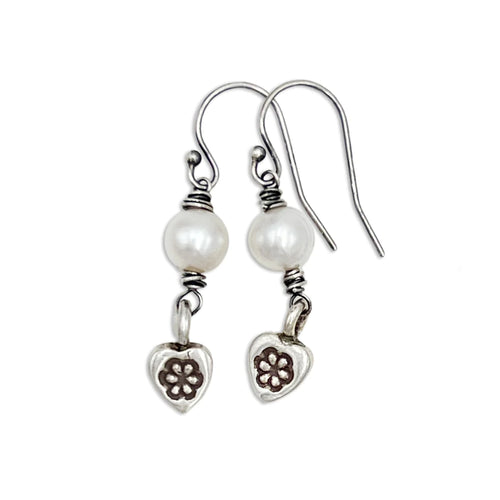 Tiny Flower Earrings with Pearls