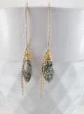 Tourmalinated Quartz Threader Earrings