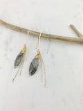 Tourmalinated Quartz Threader Earrings