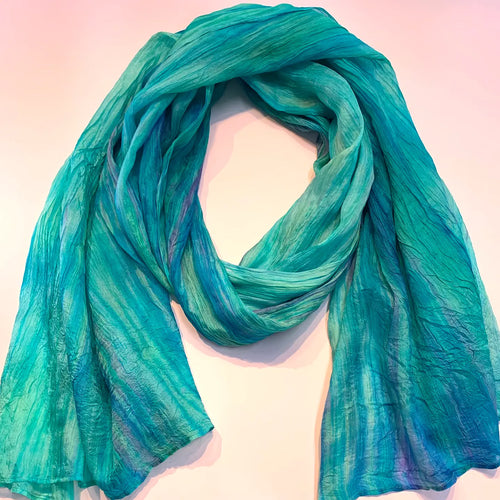 Silk Scarf in Aquamarine