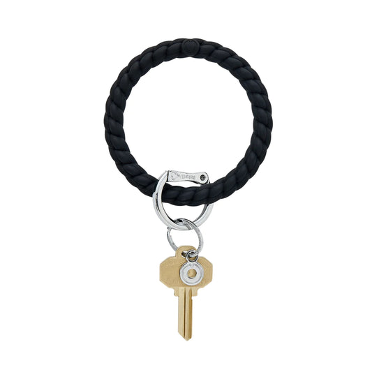 Big O Silicone Key Ring in Black Braided